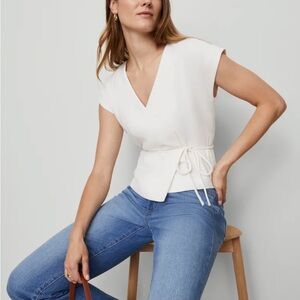 NEW*** Ann Taylor Elegant White Wrap Top